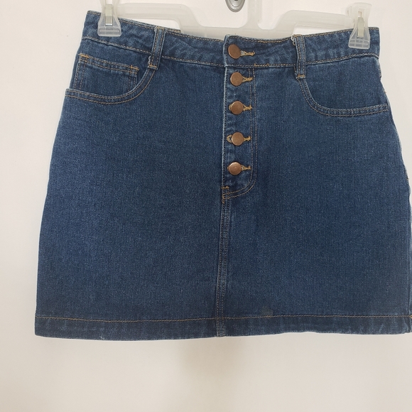 Forever 21 Rainbow Denim Mini Skirt Size M - Picture 10 of 10